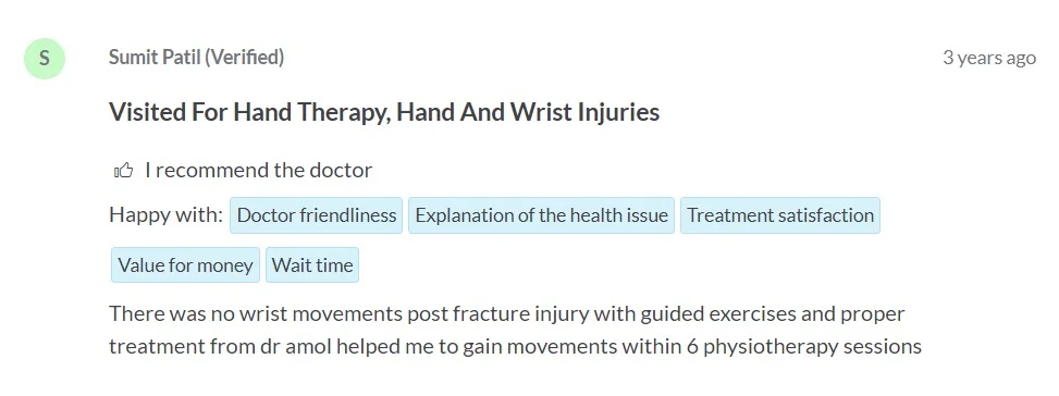 Physiotherapy for frozen shoulder in Nashik